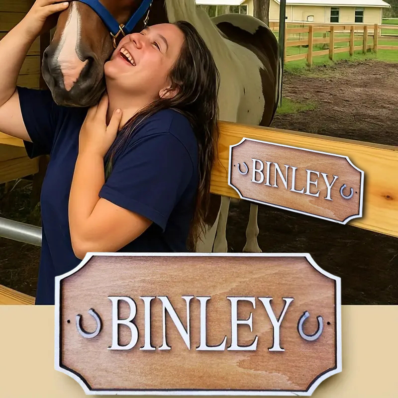 Personalized Wooden Stable Name Sign – Custom Horse Name Plaque