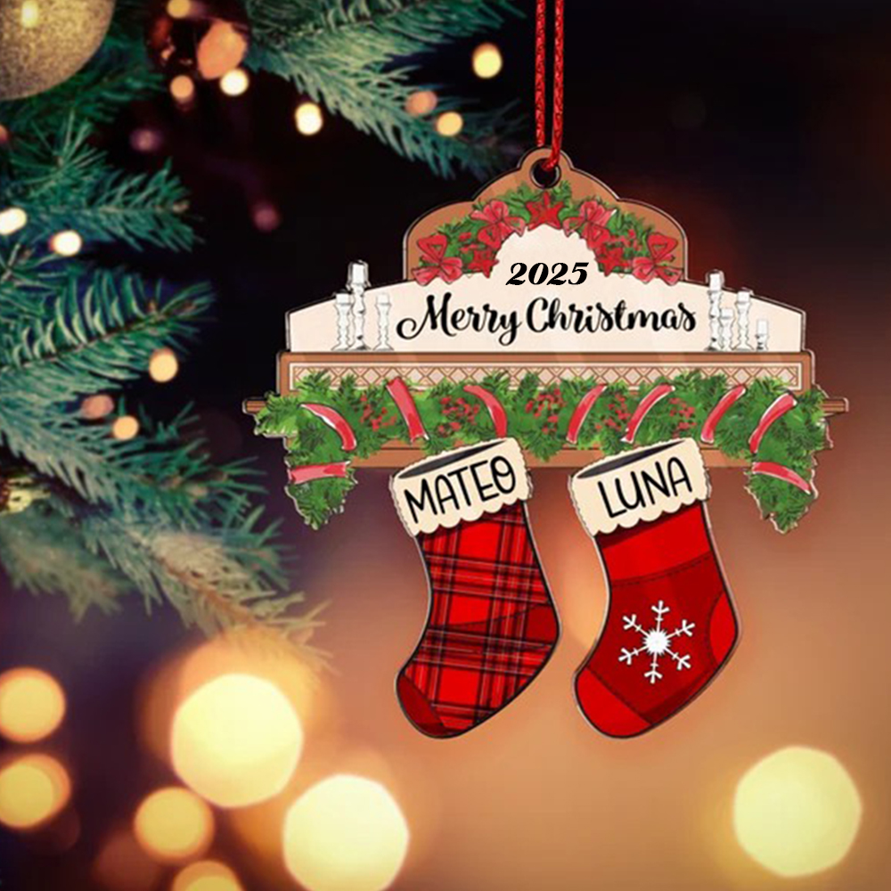 Personalized Custom Family Christmas Ornament, Christmas Tree Ornament with Family Names