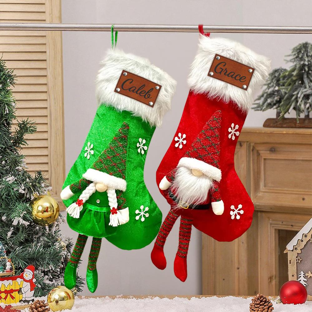 Personalized Christmas Socks ornament- stocking tag