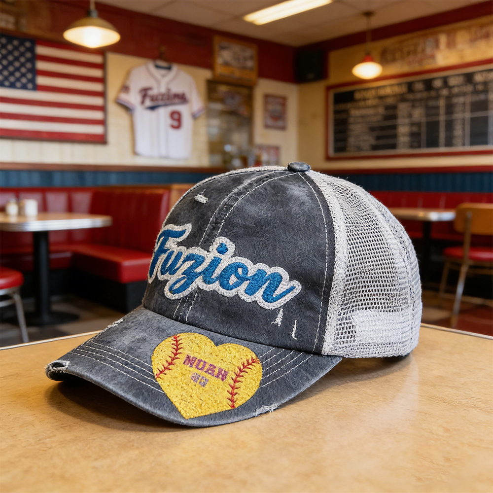 Personalized Sport Cap Adjustable Band Hat with Glittering Name and Number Gift for Ball Sports Lover