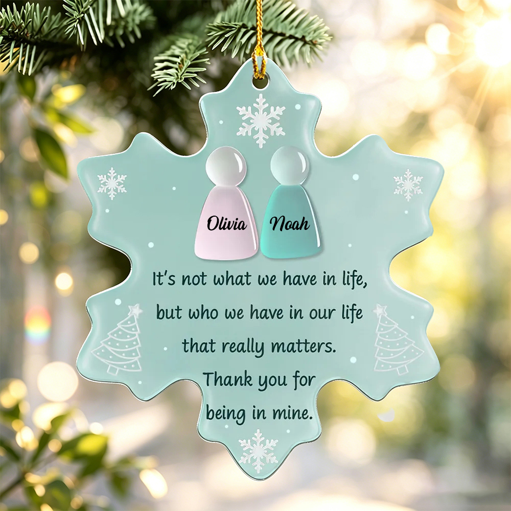 Thank You For Being In Mine Sea Glass - Personalized Sea Glass Custom Name Friendship Keepsake Hanging Decor - Prefect Gift For Family, Friends, Sisters, Brothers