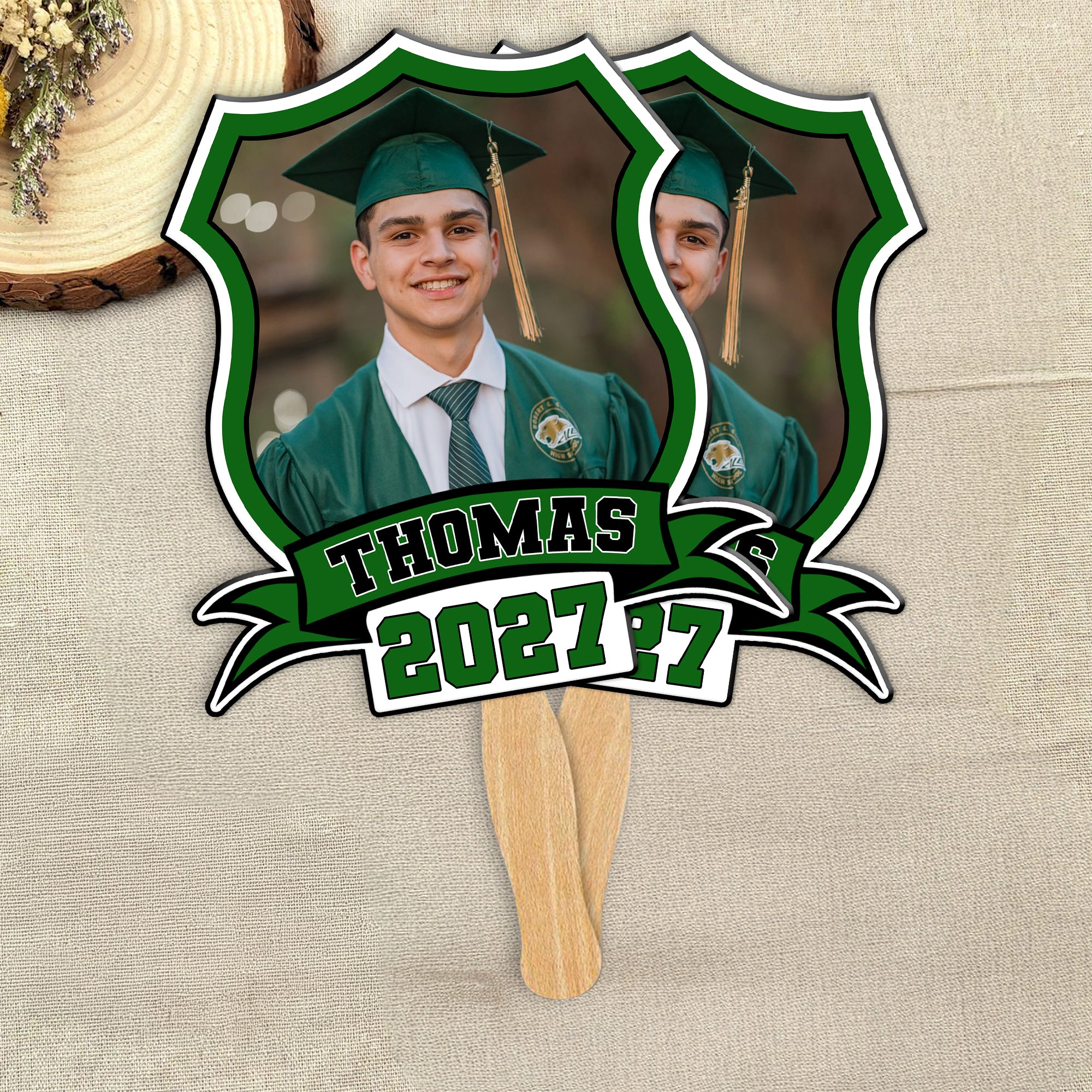 Custom Photo Class of 2025 face Fans Graduation Party Decor Gift CH07 895336