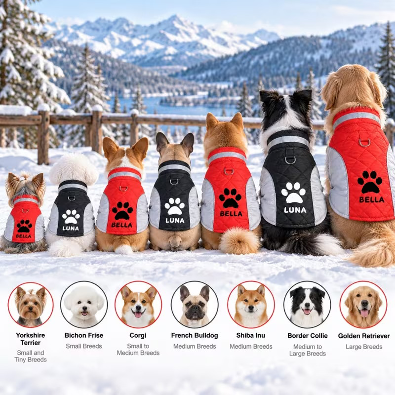 Coat-Personalized Custom Pet Name Winter Warm Coat
