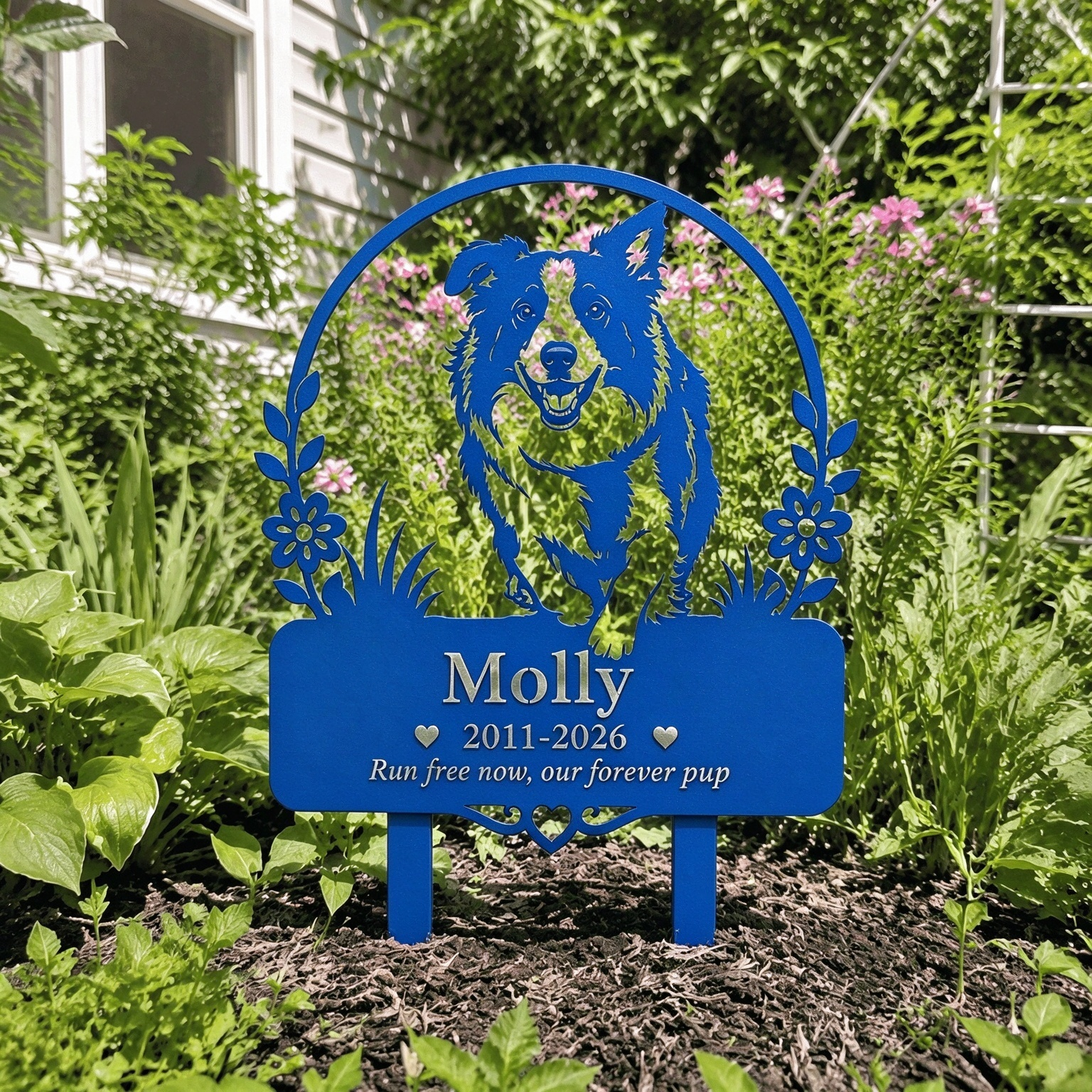 Personalized Pet Portrait Garden Memorial Stake 