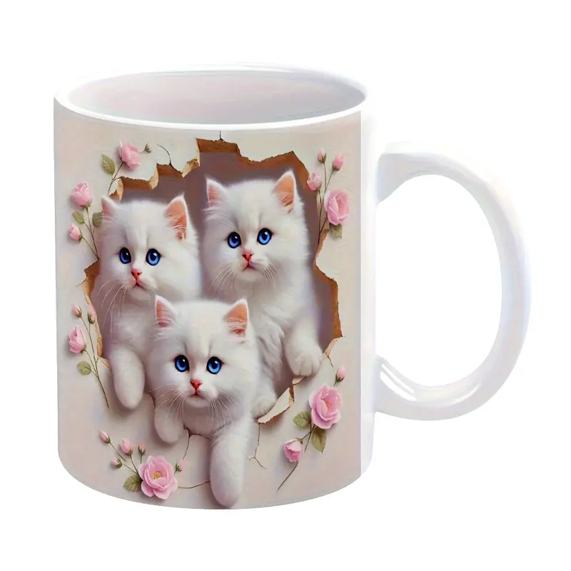 Charming 3D Cat Art Coffee Mug 