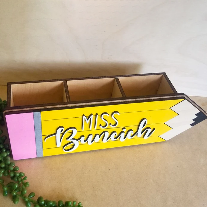 Personalized Pencil Holder Desk Organizer For Teacher's Gift