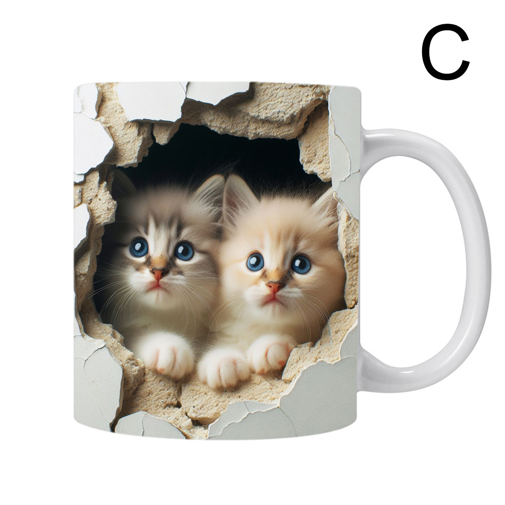 3D Cat Art Coffee Mug