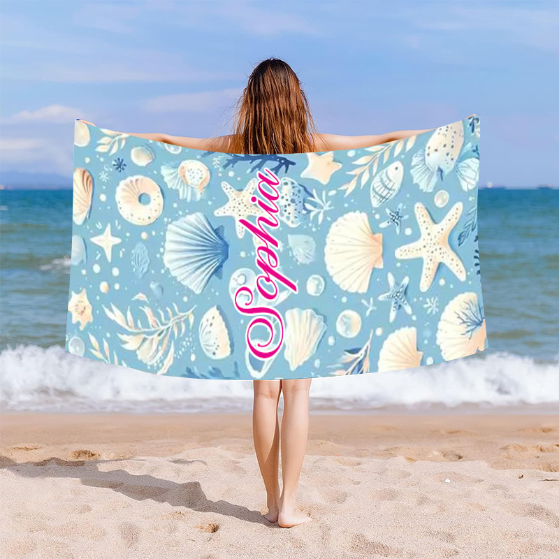Personalized Custom 2 in 1 Beach Towel Backpack,Quick Dry Microfiber Sand Free Lightweight Large Swimming Towel