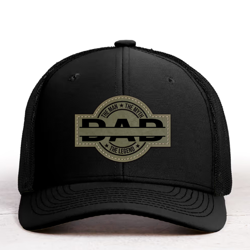 Dad, The Man, The Myth, The Legend - Personalized Leather Patch Hat