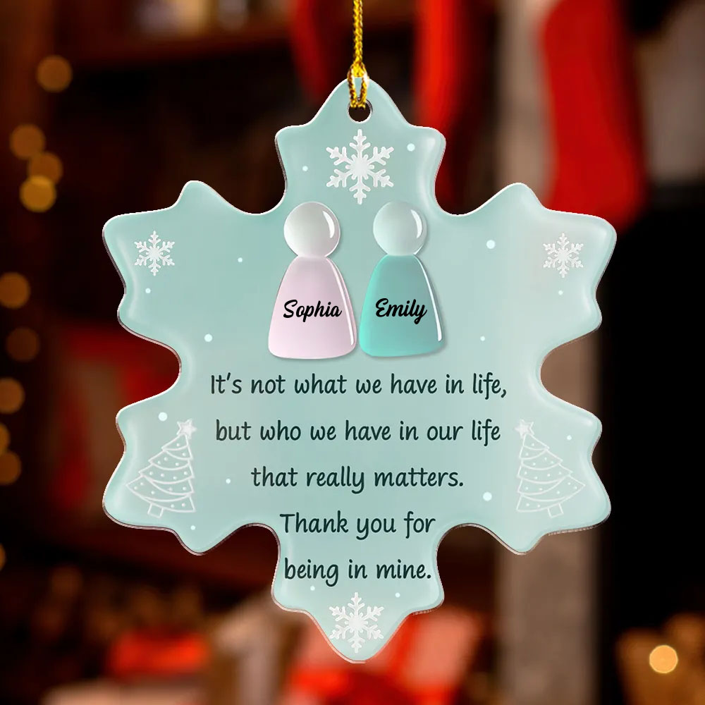 Thank You For Being In Mine Sea Glass - Personalized Acrylic Ornament - Prefect Gift For Family, Friends, Sisters, Brothers