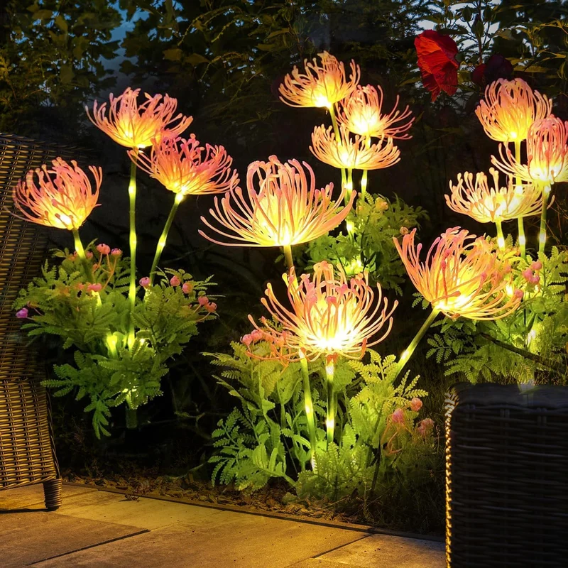 Solar Garden Flowers Lights with Glowing Flowers & Stems