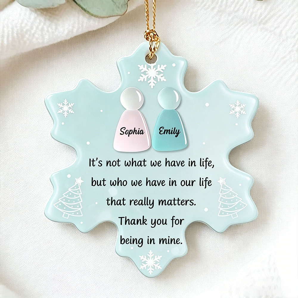 Thank You For Being In Mine Sea Glass - Personalized Acrylic Ornament - Prefect Gift For Family, Friends, Sisters, Brothers