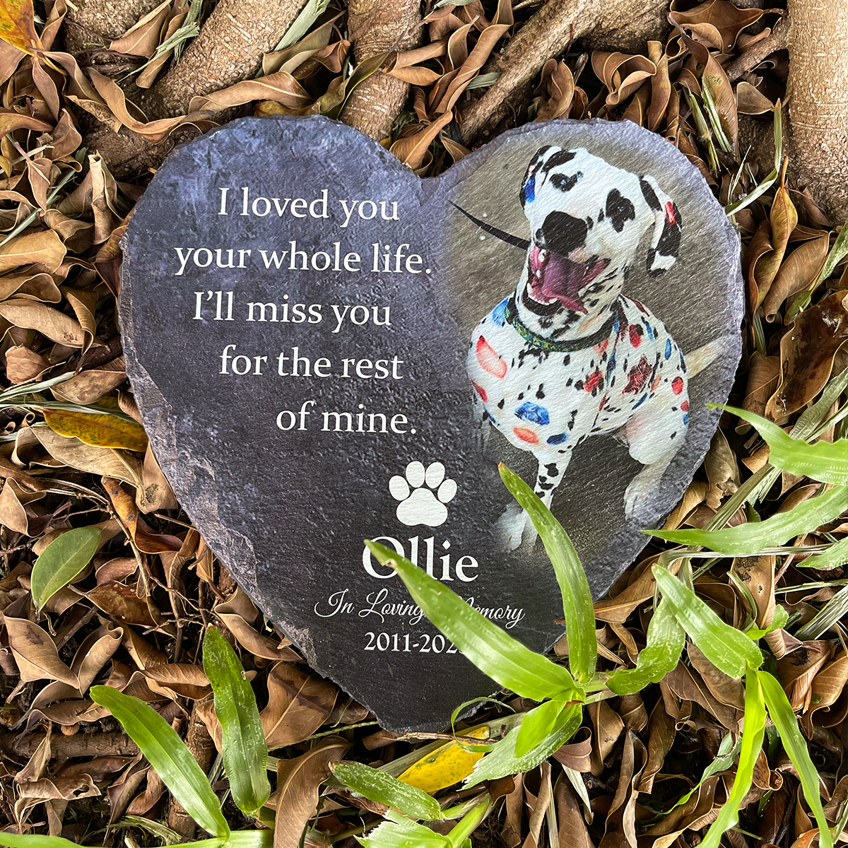Heartwarming Tribute- I Loved You Your Whole Life, I'll Miss You For The Rest of Mine - Personalized Dog Memorial Stone