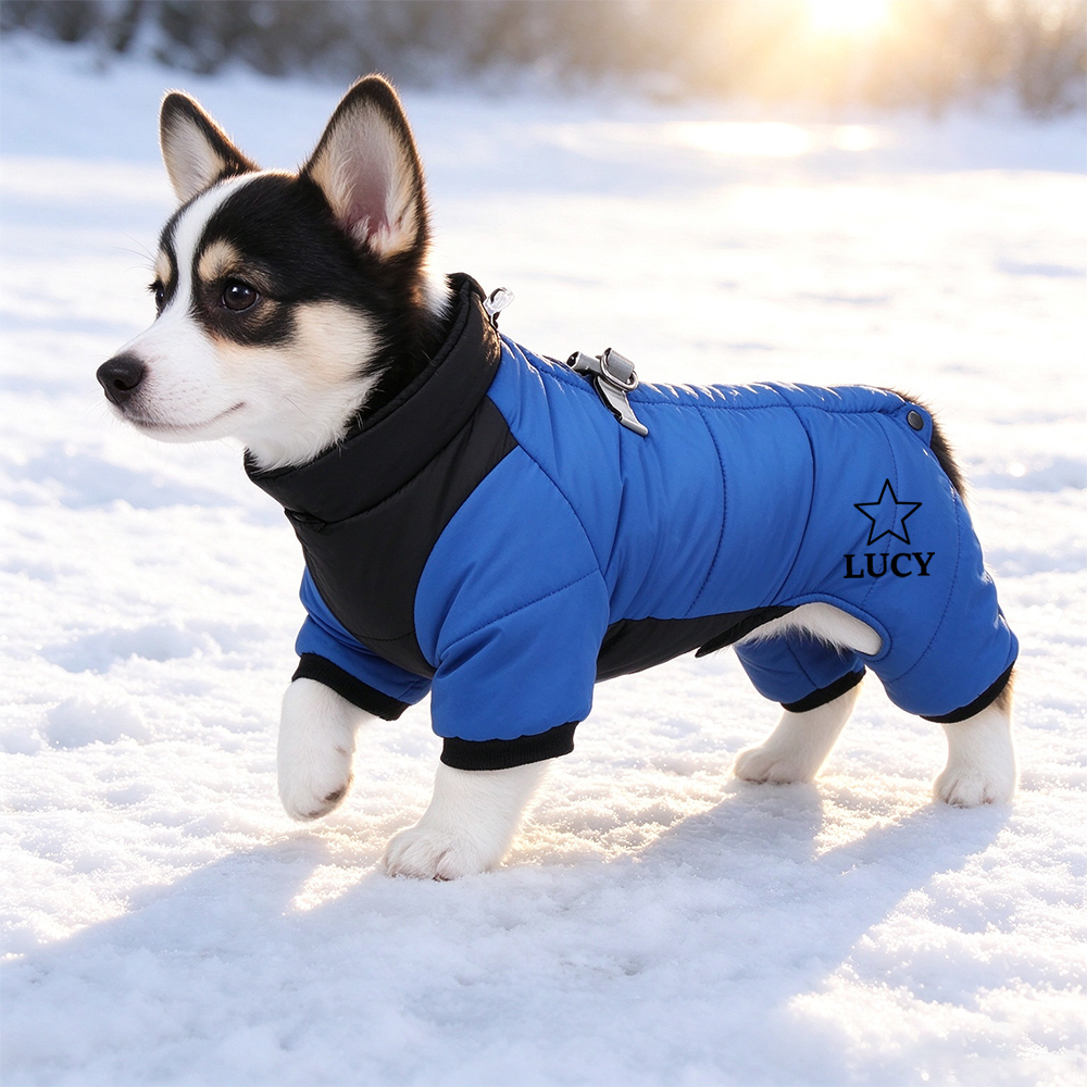 Fleece-Lined Cotton Coat-Personalized Pet Winter Warm Windproof Fleece-Lined Cotton Coat Jacket
