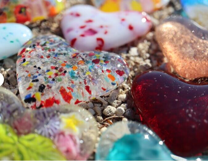 Glass Heart, Fused Glass Pocket Heart