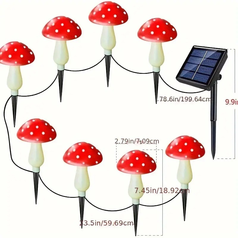 Solar Mushroom Lights Outdoor Garden Decor Lights