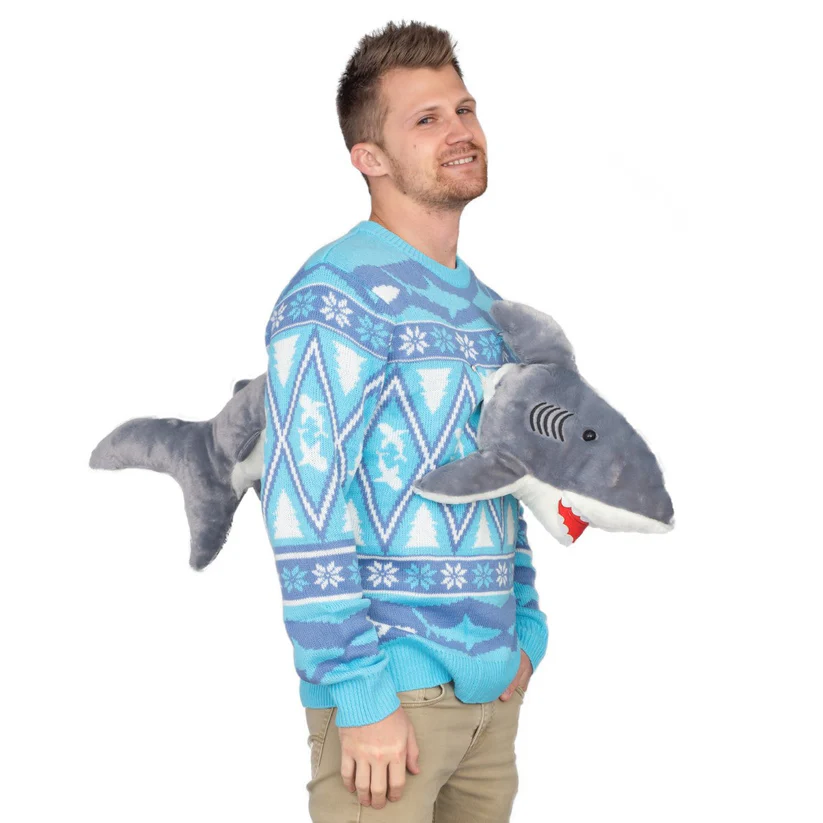 3D T-Rex Plushie Ugly Christmas Sweater