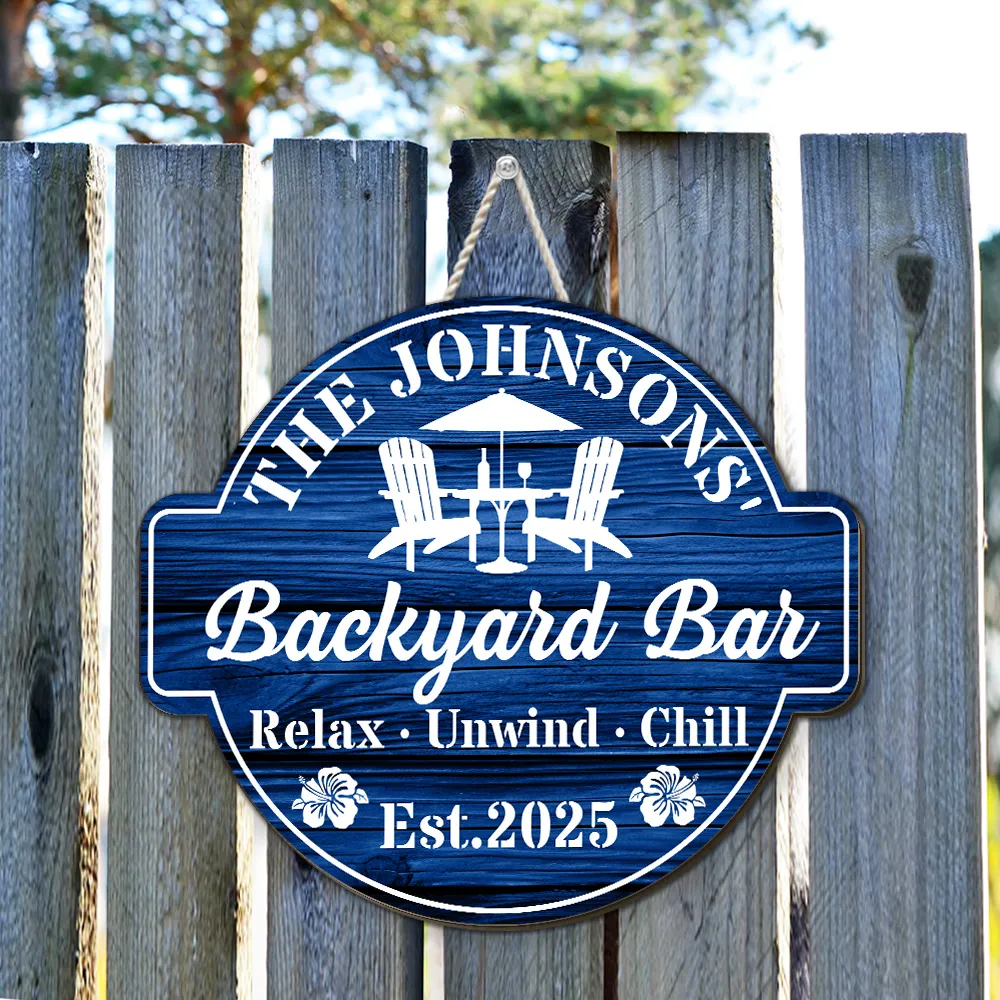 Welcome To Our Backyard Oasis - Personalized Custom Wood Sign
