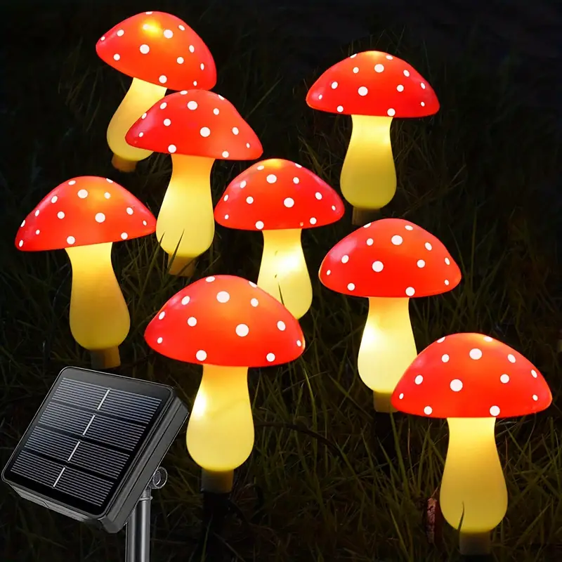 Solar Mushroom Lights Outdoor Garden Decor Lights