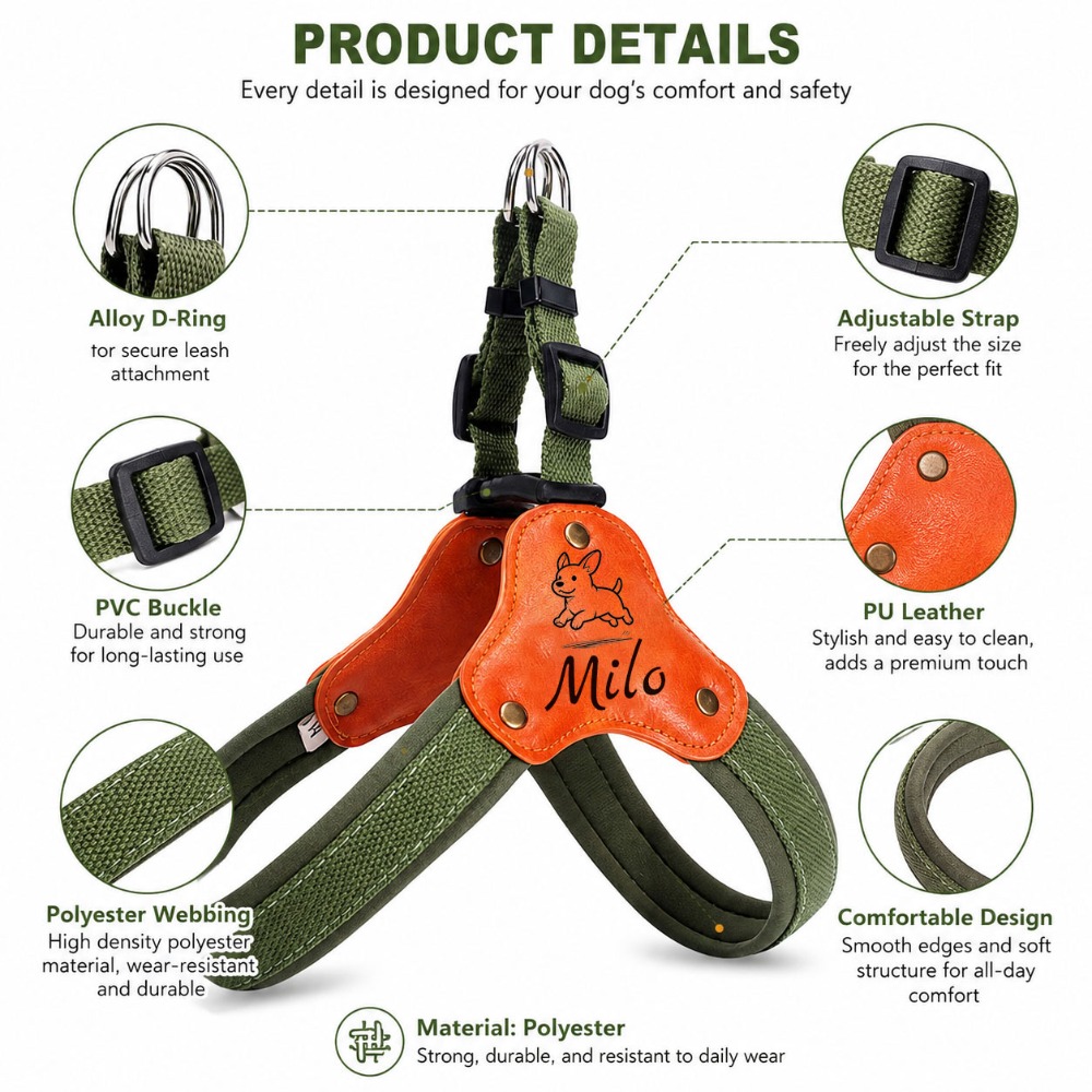Personalized No-Pull Dog Harness