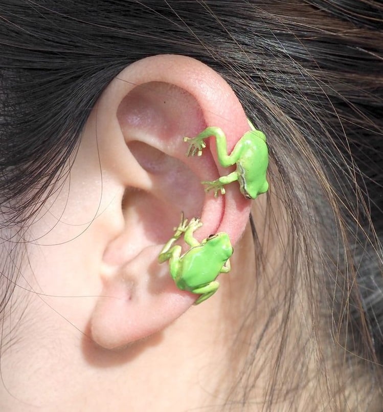 Latest-Tree Frog Ring & Earrings