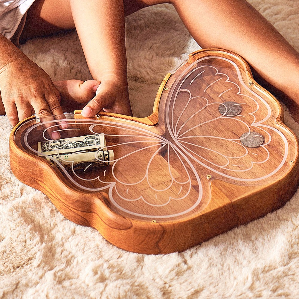 Wood Tractor Piggy Bank Christmas/Birthday Gift