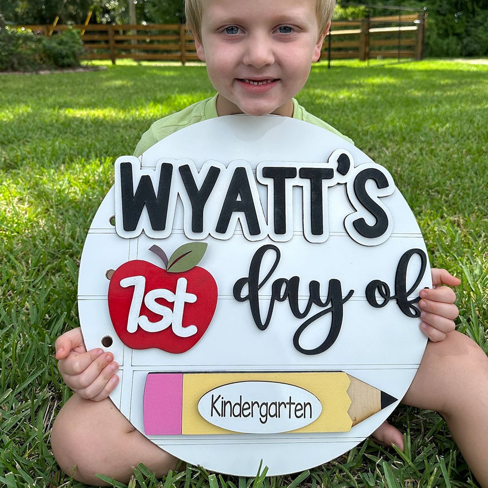 Personalized First/100th/Last Day of School Interchangeable Back to School Sign Prop For Kids Gift Ideas