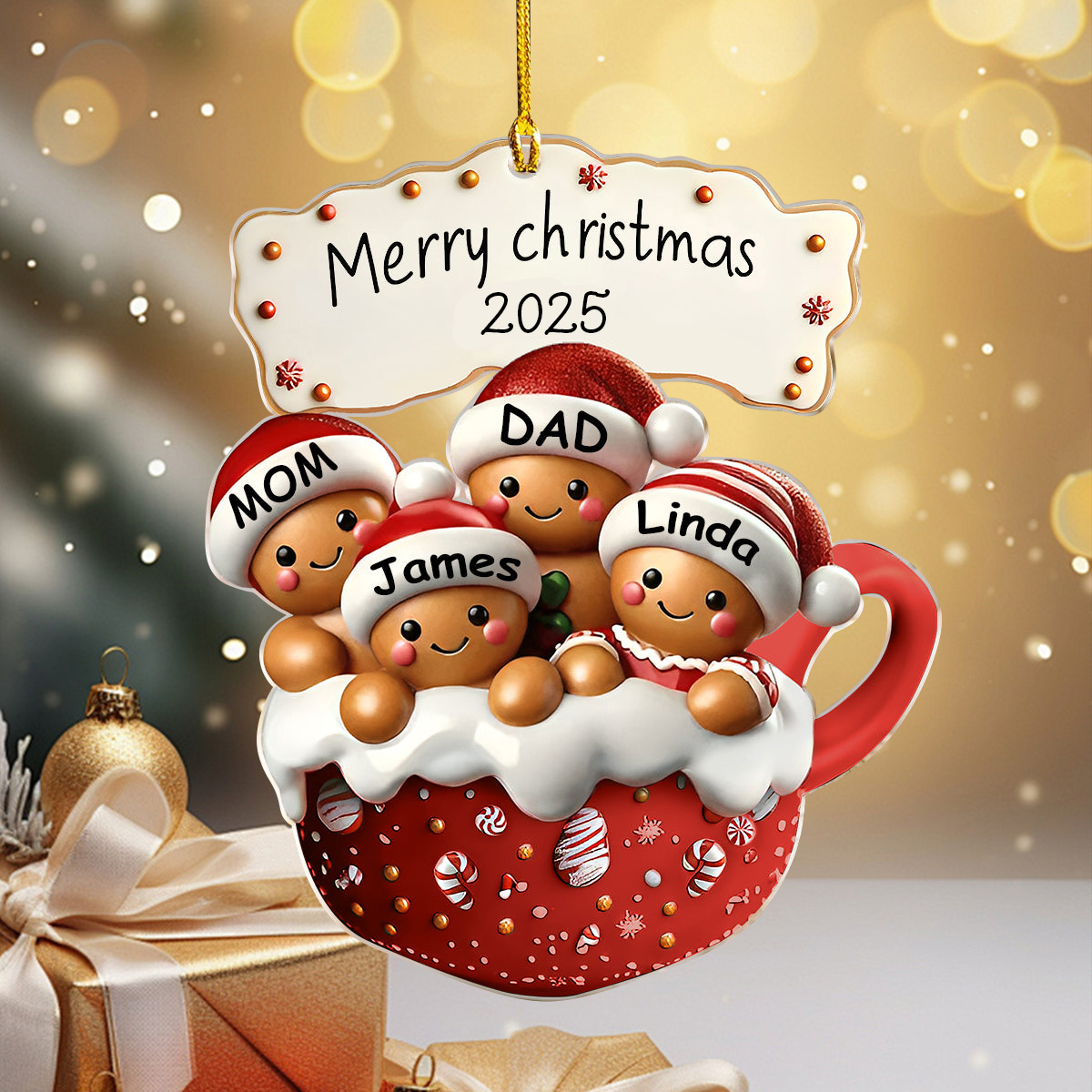 Christmas Cookie Man Family-Personalized Ornament-Gifts For Family