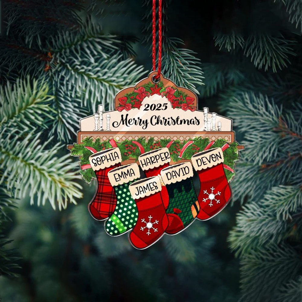 Personalized Custom Family Christmas Ornament, Christmas Tree Ornament with Family Names