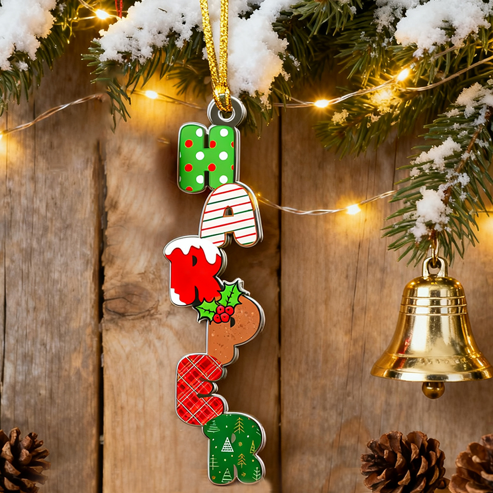  Personalized Christmas Name Letter Ornament 2025, Custom Christmas Tag, Stocking Tag, Custom Reindeer Name Ornament 🎄Free Personalization🎄