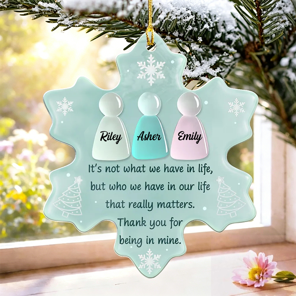 Thank You For Being In Mine Sea Glass - Personalized Sea Glass Custom Name Friendship Keepsake Hanging Decor - Prefect Gift For Family, Friends, Sisters, Brothers