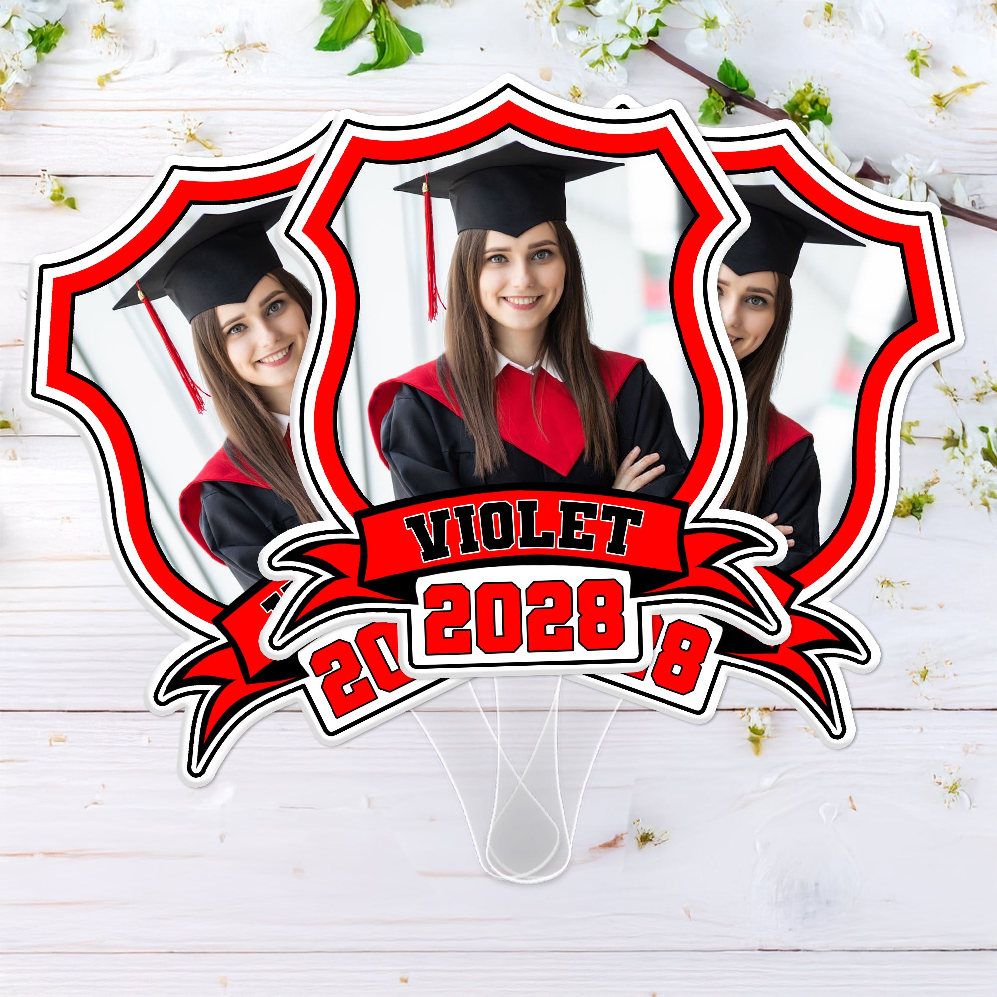 Custom Photo Class of 2025 face Fans Graduation Party Decor Gift CH07 895336