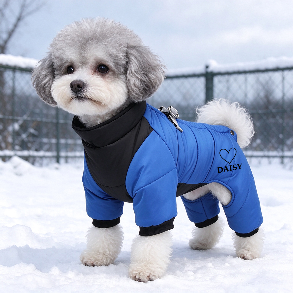 Fleece-Lined Cotton Coat-Personalized Pet Winter Warm Windproof Fleece-Lined Cotton Coat Jacket