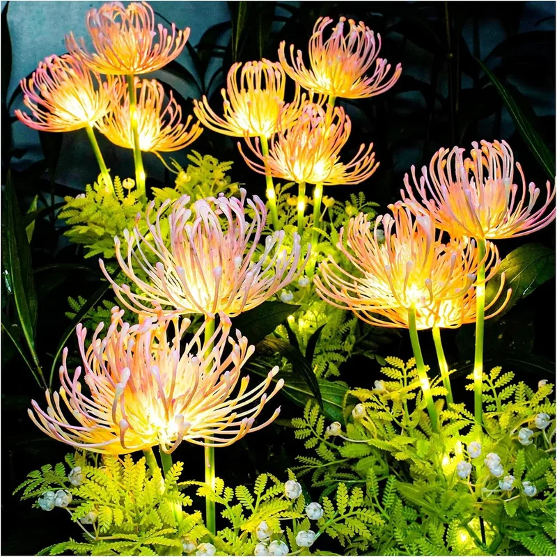 Solar Garden Flowers Lights with Glowing Flowers & Stems