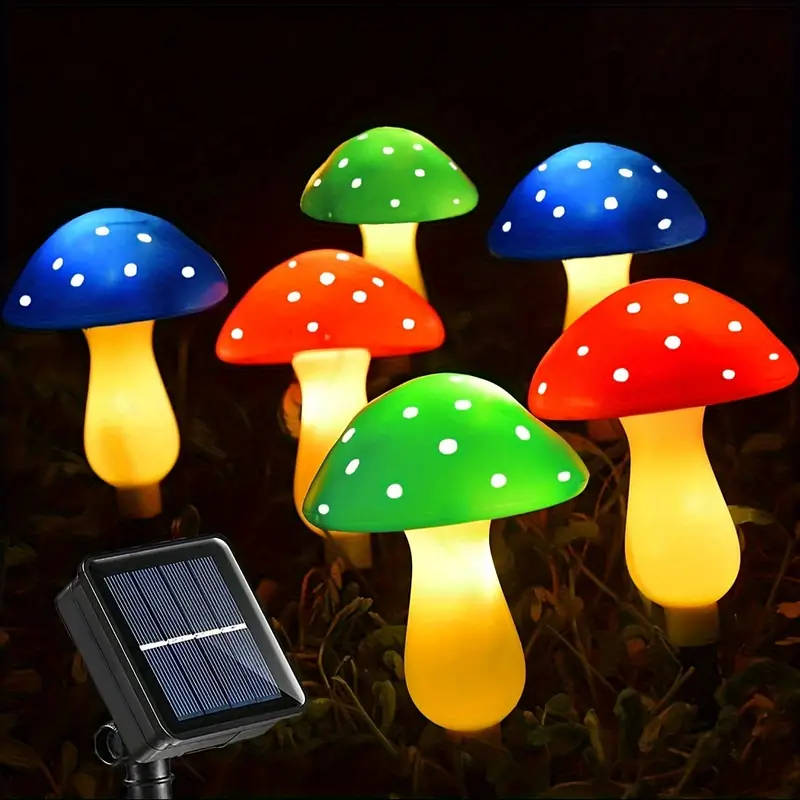 Solar Mushroom Lights Outdoor Garden Decor Lights