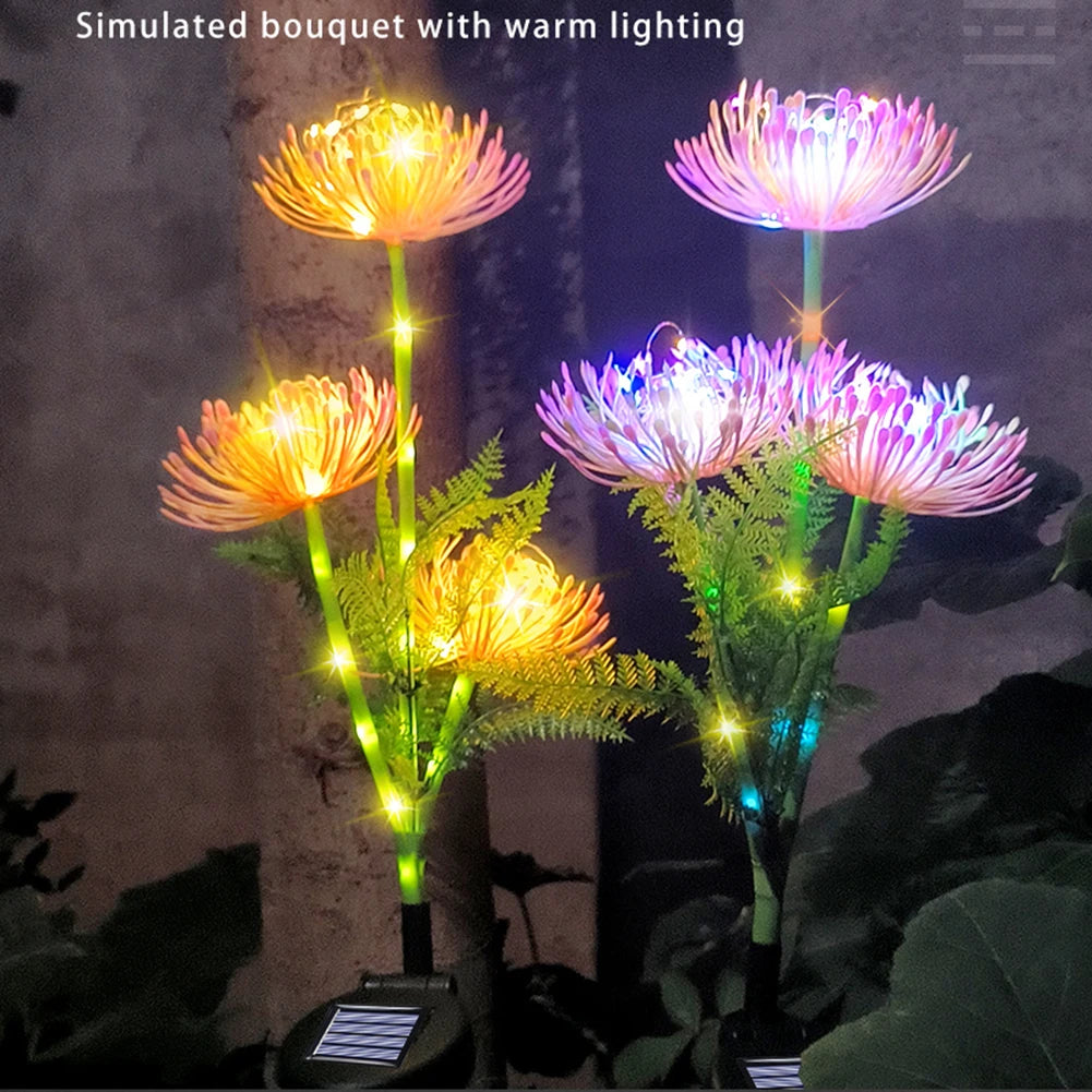 Solar Garden Lights Solar Flowers Lights with Glowing Flowers Stem Solar Lights Outdoor for Yard Garden Decoration Gift