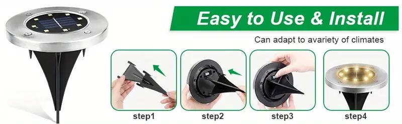 4 8 12pcs solar ground lights   8led upgraded outdoor garden bright in ground lights landscape lights for pathway yard deck lawn patio walkway details 3