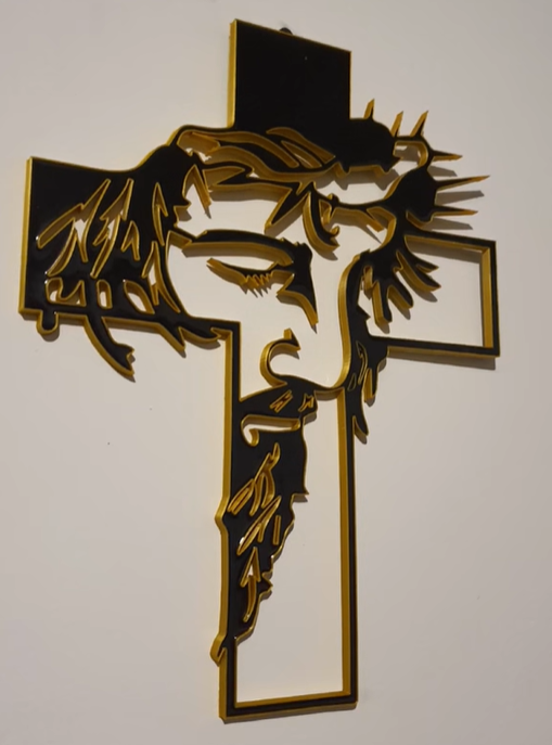 ON SALEJesus Cross Metal Sign Christ Wall Art Decor [Height of 18 inches]