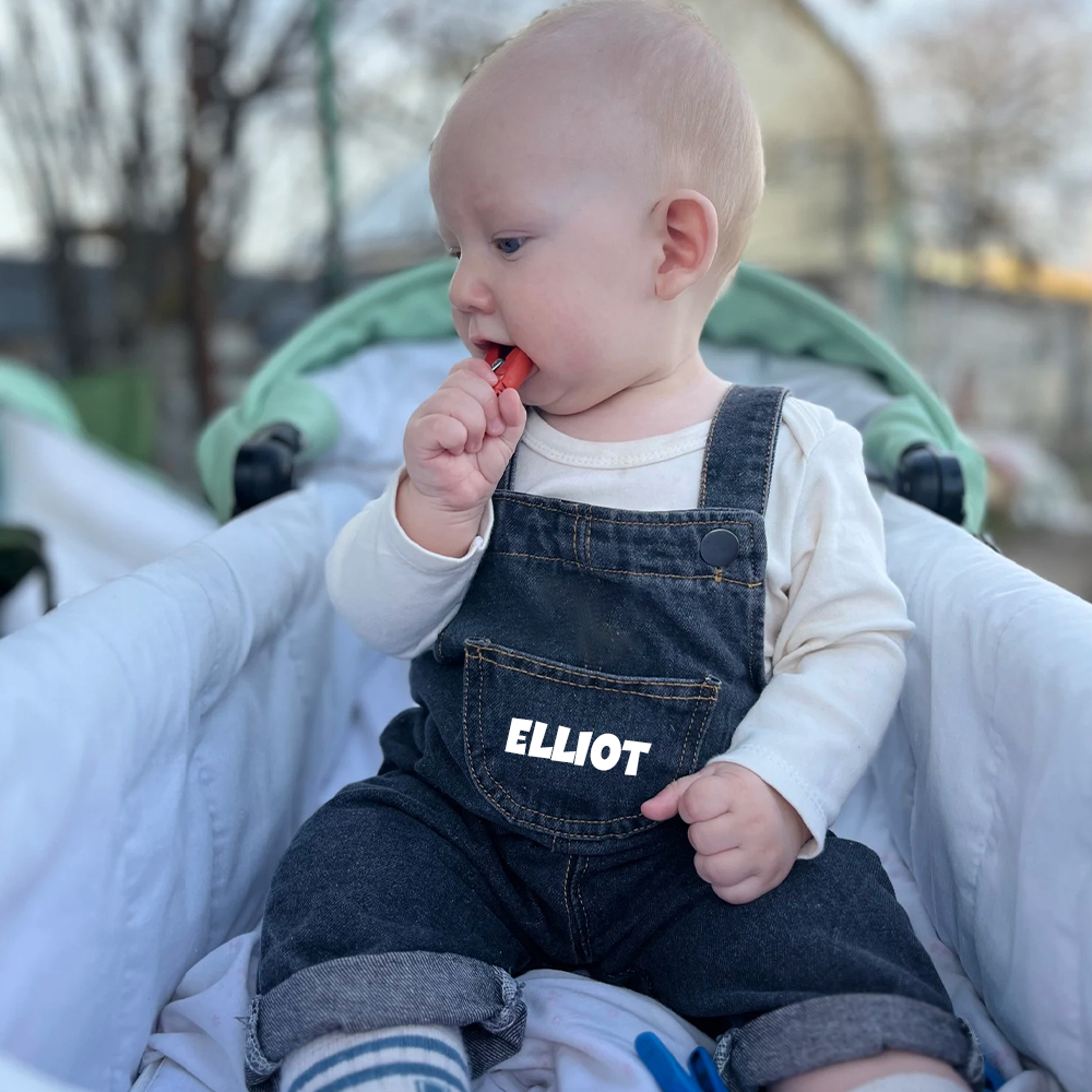 Personalized Kids Denim Overalls| Pants05