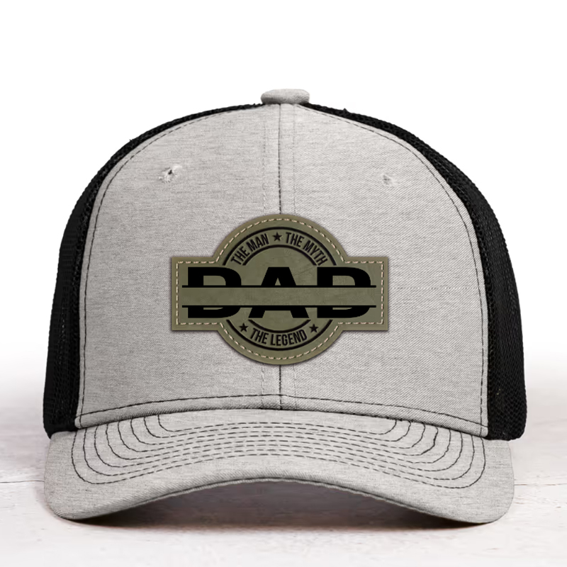 Dad, The Man, The Myth, The Legend - Personalized Leather Patch Hat