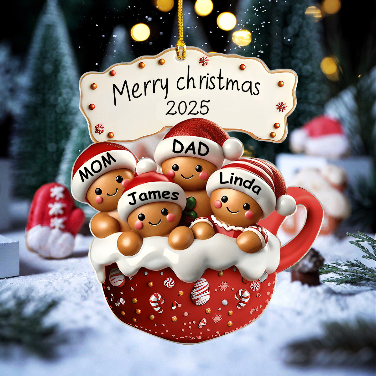 Christmas Cookie Man Family-Personalized Ornament-Gifts For Family