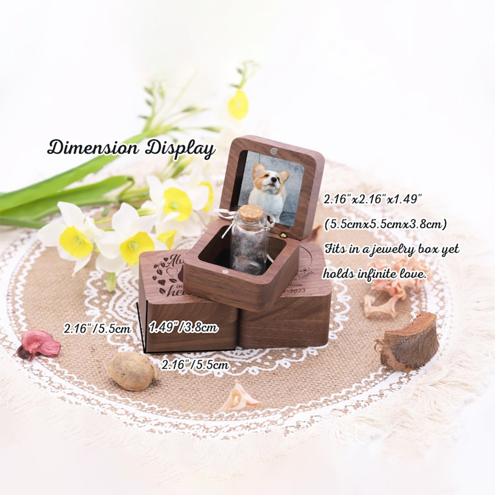 Personalized Handcrafted Wooden Pet Memorial,Custom Pet Ashes Keepsake Box