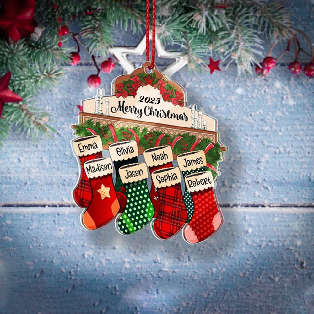 Personalized Custom Family Christmas Ornament, Christmas Tree Ornament with Family Names