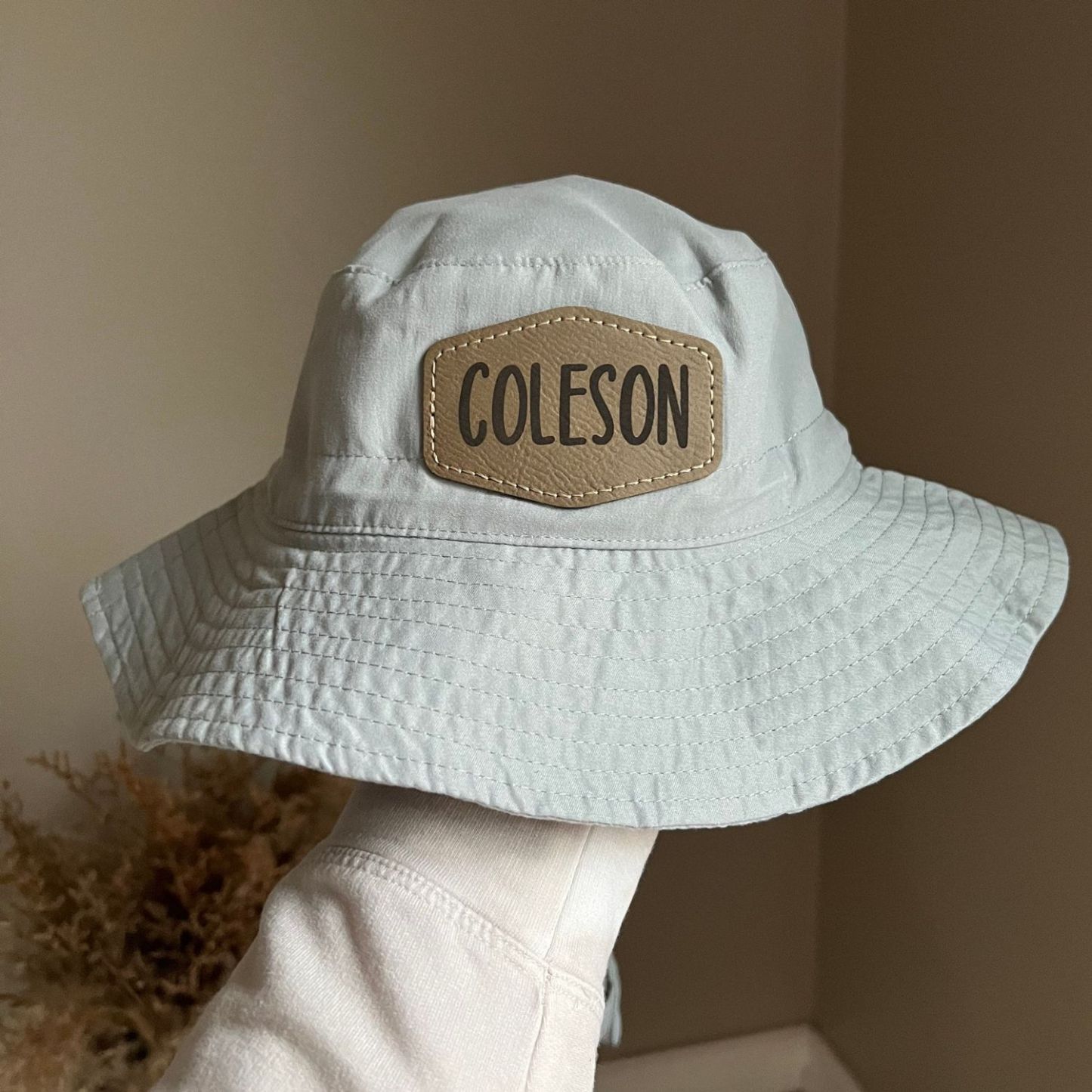 Personalized Leather Patch Bucket Hat for Comfort & Unique | CWBeach4301