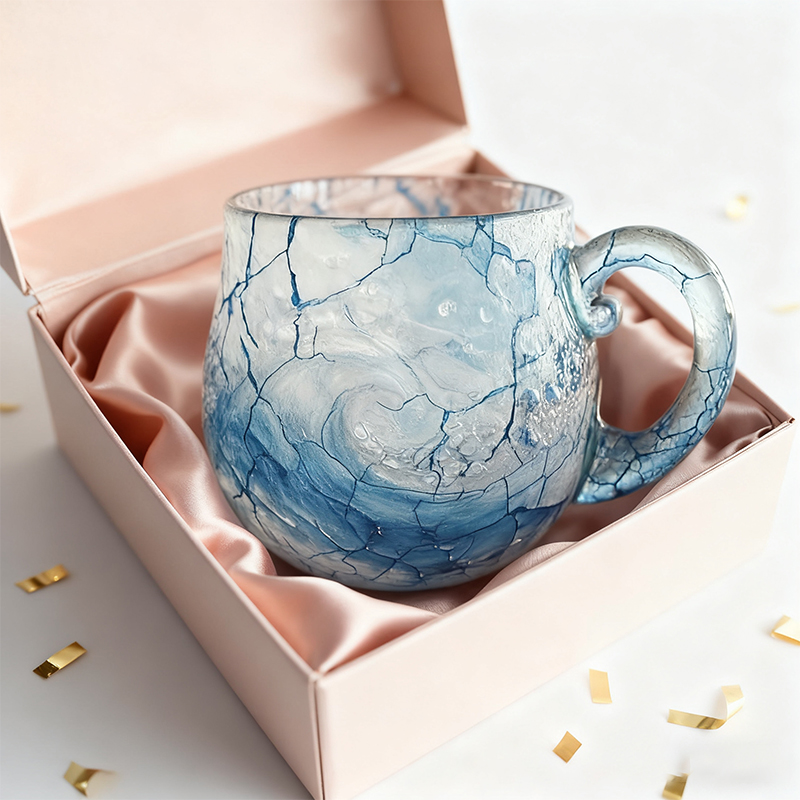 Sunset & Ocean Legend Glass Cup – Handcrafted 12oz Ocean-Inspired Drinkware, Artistic Beach Style Tumbler