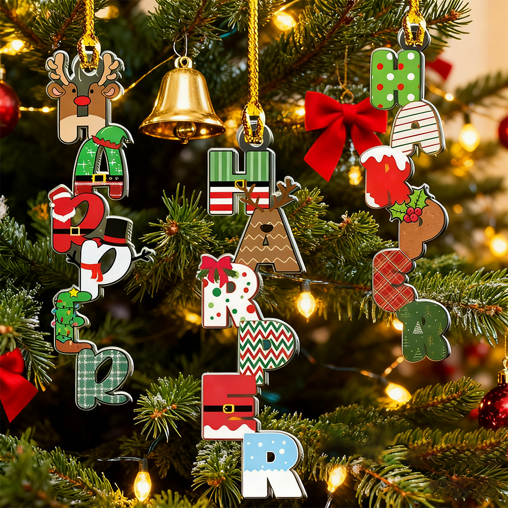  Personalized Christmas Name Letter Ornament 2025, Custom Christmas Tag, Stocking Tag, Custom Reindeer Name Ornament 🎄Free Personalization🎄