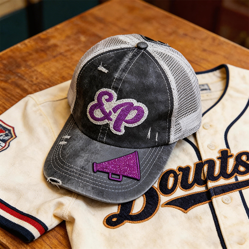 Personalized Sport Cap Adjustable Band Hat with Glittering Name and Number Gift for Ball Sports Lover