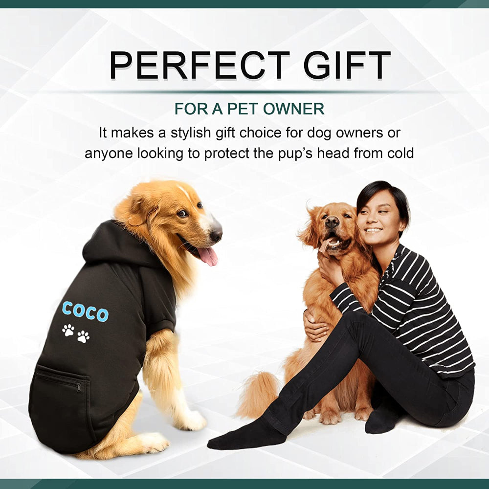 Personalized Dog Hoodie with Name and Paws