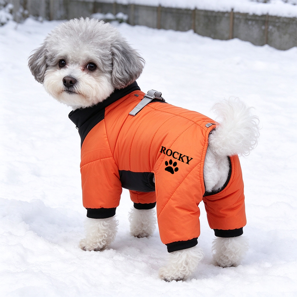 Fleece-Lined Cotton Coat-Personalized Pet Winter Warm Windproof Fleece-Lined Cotton Coat Jacket