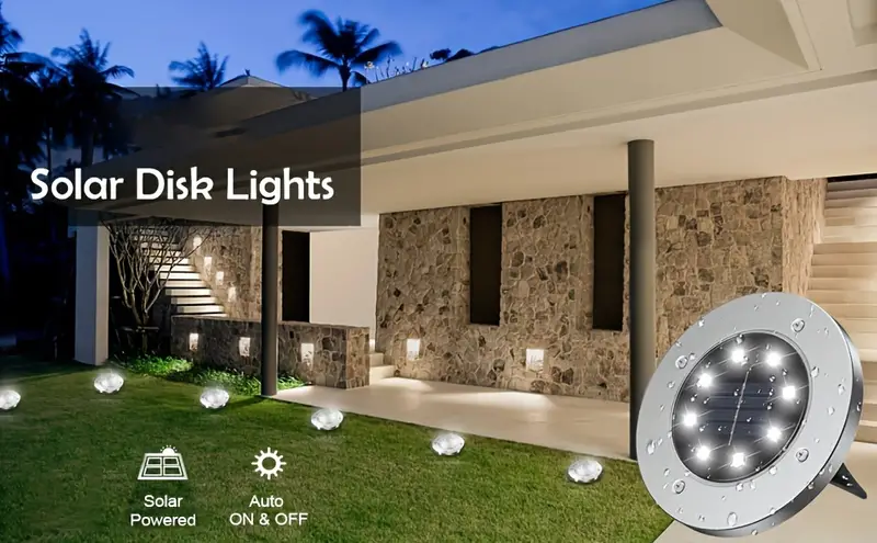 4 8 12pcs solar ground lights   8led upgraded outdoor garden bright in ground lights landscape lights for pathway yard deck lawn patio walkway details 0